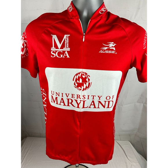 Other - Aussie University of Maryland 1/4 Zip Biking Cyclist Jersey Shirt Size Small Red